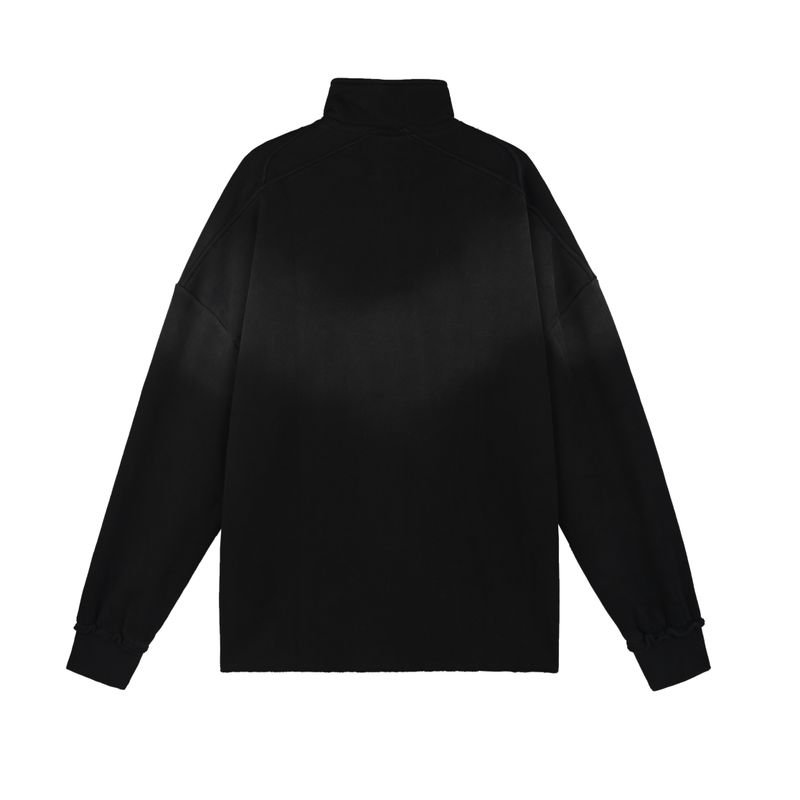 Theblurry Washed black quarter zip sweatshirt set