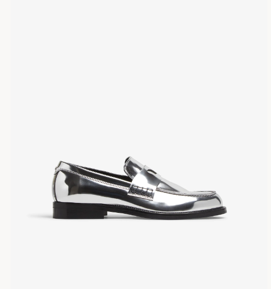 GCDS SILVER WIRDO MIRROR LOAFERS