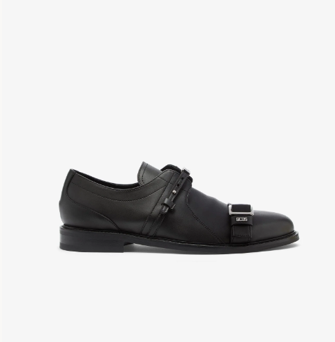 GCDS BLACK MULTI LACE BUCKLE DERBY SHOES