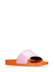 MSGM WOMAN'S ORANGE AND PINK SLIDE