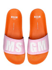MSGM WOMAN'S ORANGE AND PINK SLIDE