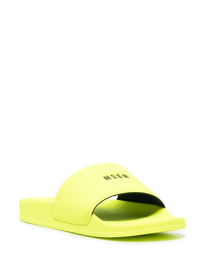 MSGM NEON YELLOW SLIDE