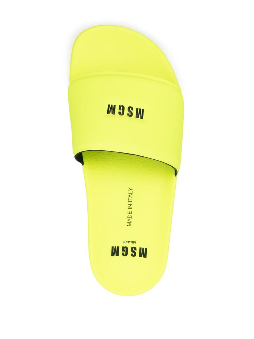 MSGM NEON YELLOW SLIDE