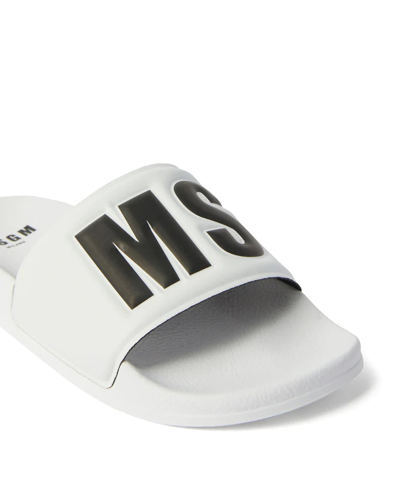 MSGM MEN'S WHITE SLIDE