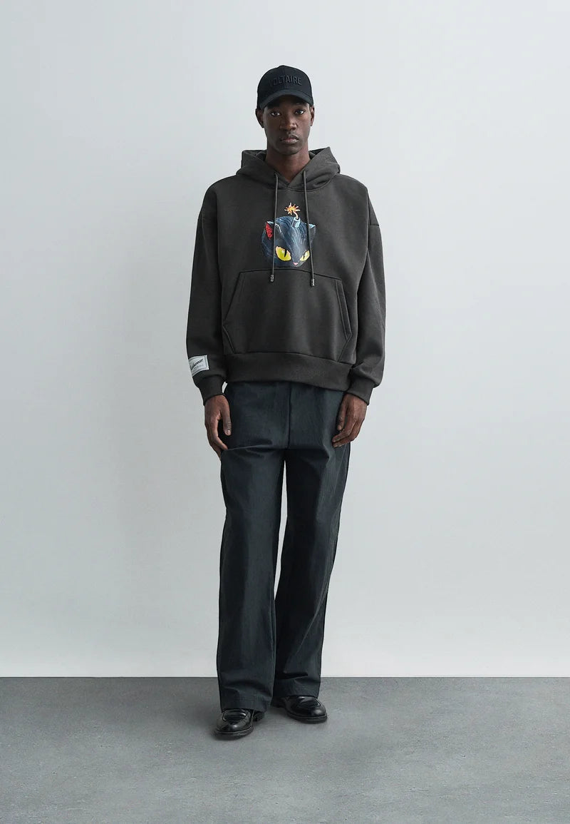 GCDS Kittho Pixel Printed Hoodie Grey
