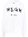 MSGM Logo print drawstring hoodie