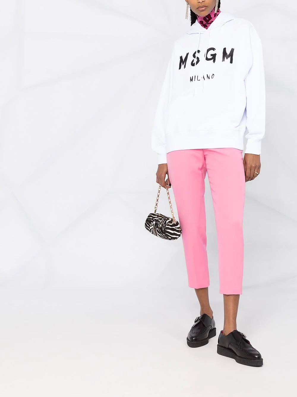 MSGM Logo print drawstring hoodie