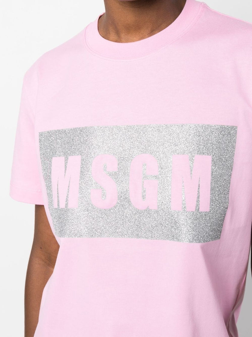 MSGM Light pink cotton T-shirt