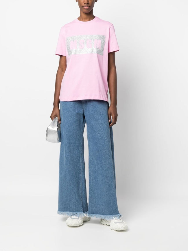MSGM Light pink cotton T-shirt