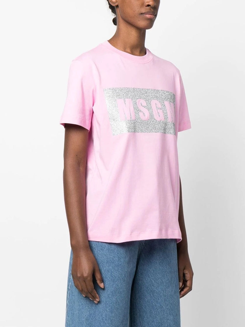 MSGM Light pink cotton T-shirt