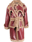 OTTOLINGER FAUX SHEARLING WRAP VEST DUFFLE COAT