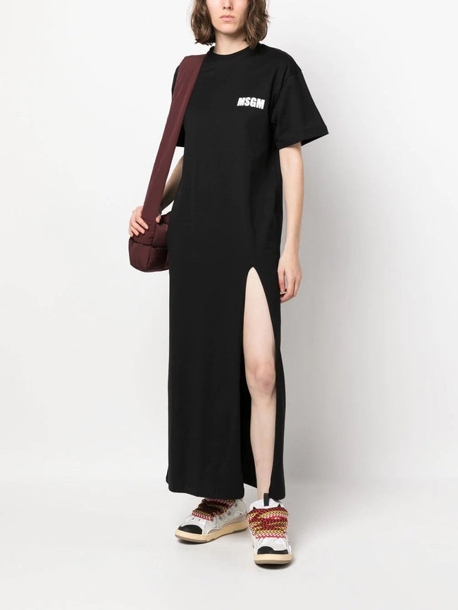 MSGM logo-print T-shirt maxi dress