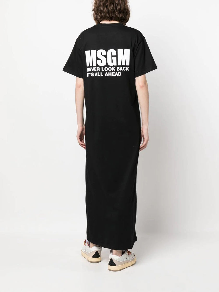 MSGM logo-print T-shirt maxi dress