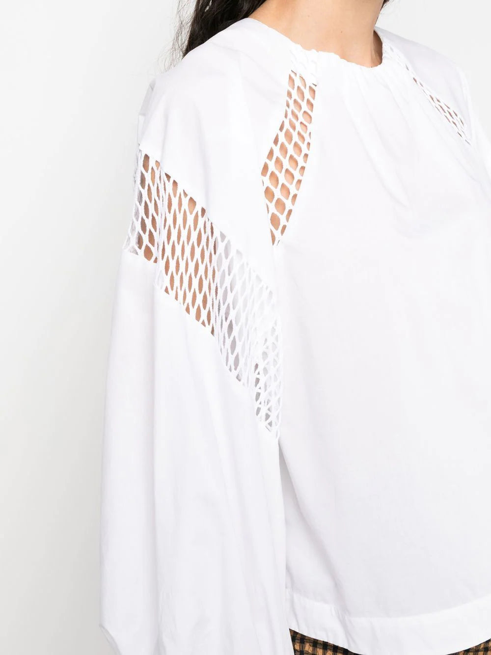 MSGM WHITE COTTON BLOUSE