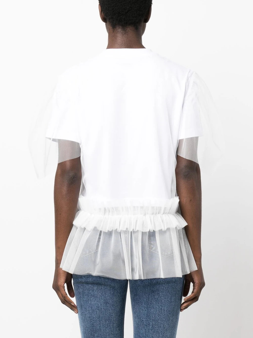 MSGM WOMAN'S OPTICAL WHITE T-SHIRT