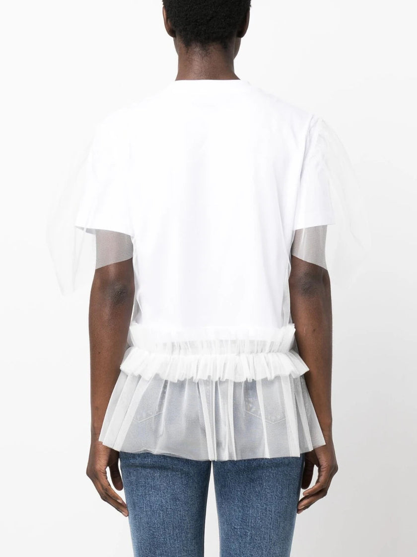 MSGM WOMAN'S OPTICAL WHITE T-SHIRT