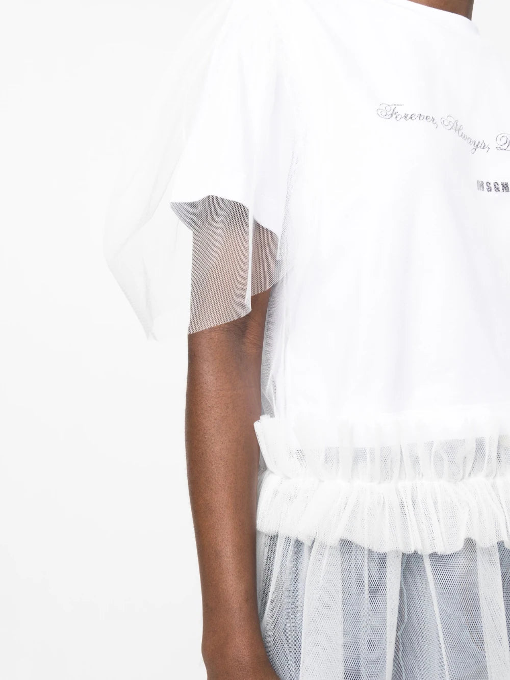 MSGM WOMAN'S OPTICAL WHITE T-SHIRT