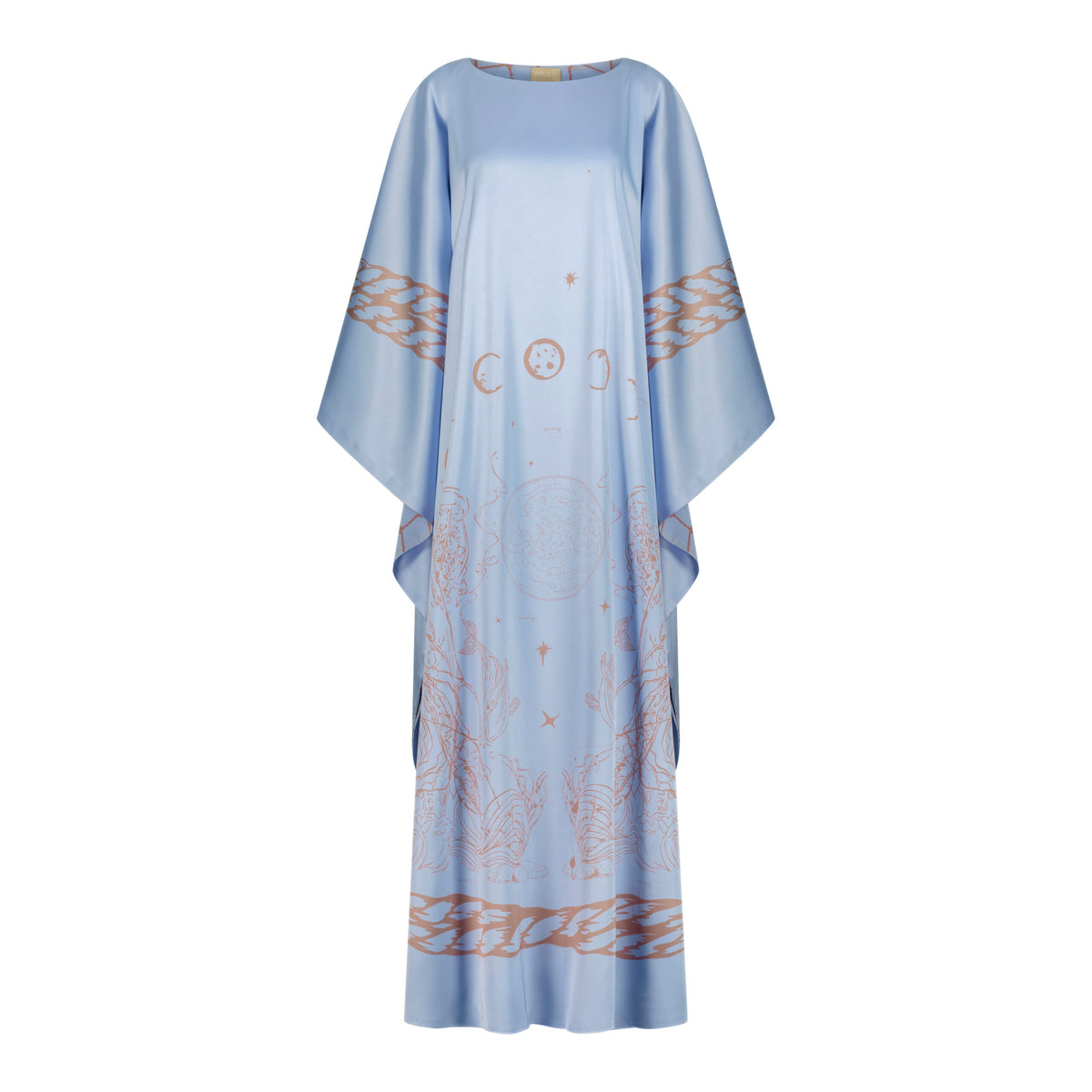En&Ay Scarf Style Printed dress misty blue