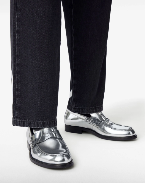 GCDS SILVER WIRDO MIRROR LOAFERS
