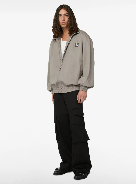 GCDS GREY OVERSIZED TAILORING CANVAS TRACK JACKET