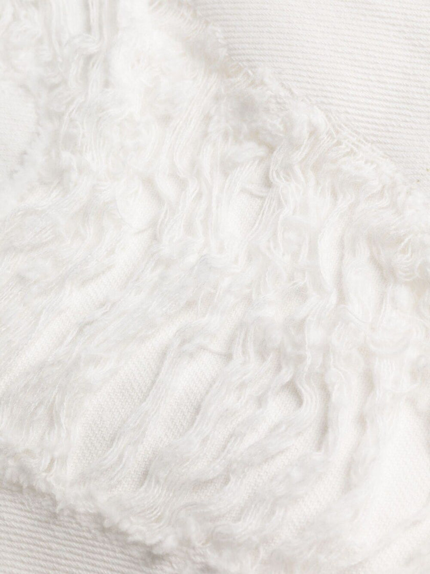 MSGM MID-RISE BOOTCUT WHITE JEANS
