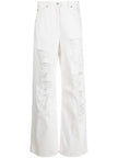 MSGM MID-RISE BOOTCUT WHITE JEANS