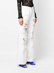 MSGM MID-RISE BOOTCUT WHITE JEANS