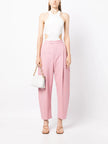 ANOUKI PINK LINEN HIGH WAISTED WIDE LEG PANTS