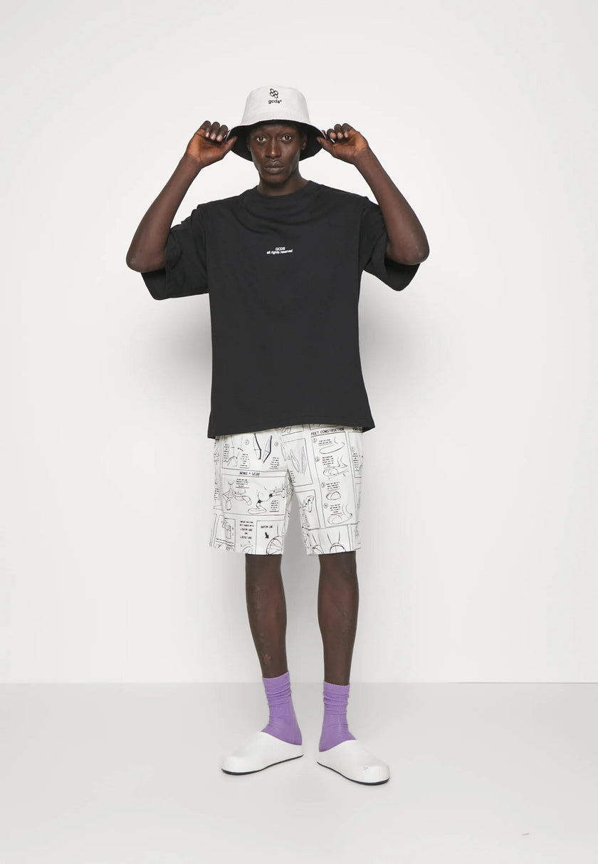 GCDS COLLEGE EMBROIDERED OVERSIZED T-SHIRT