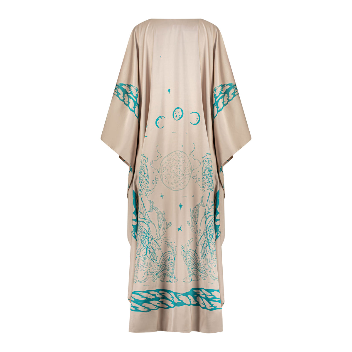En&Ay Scarf Style Printed dress beige