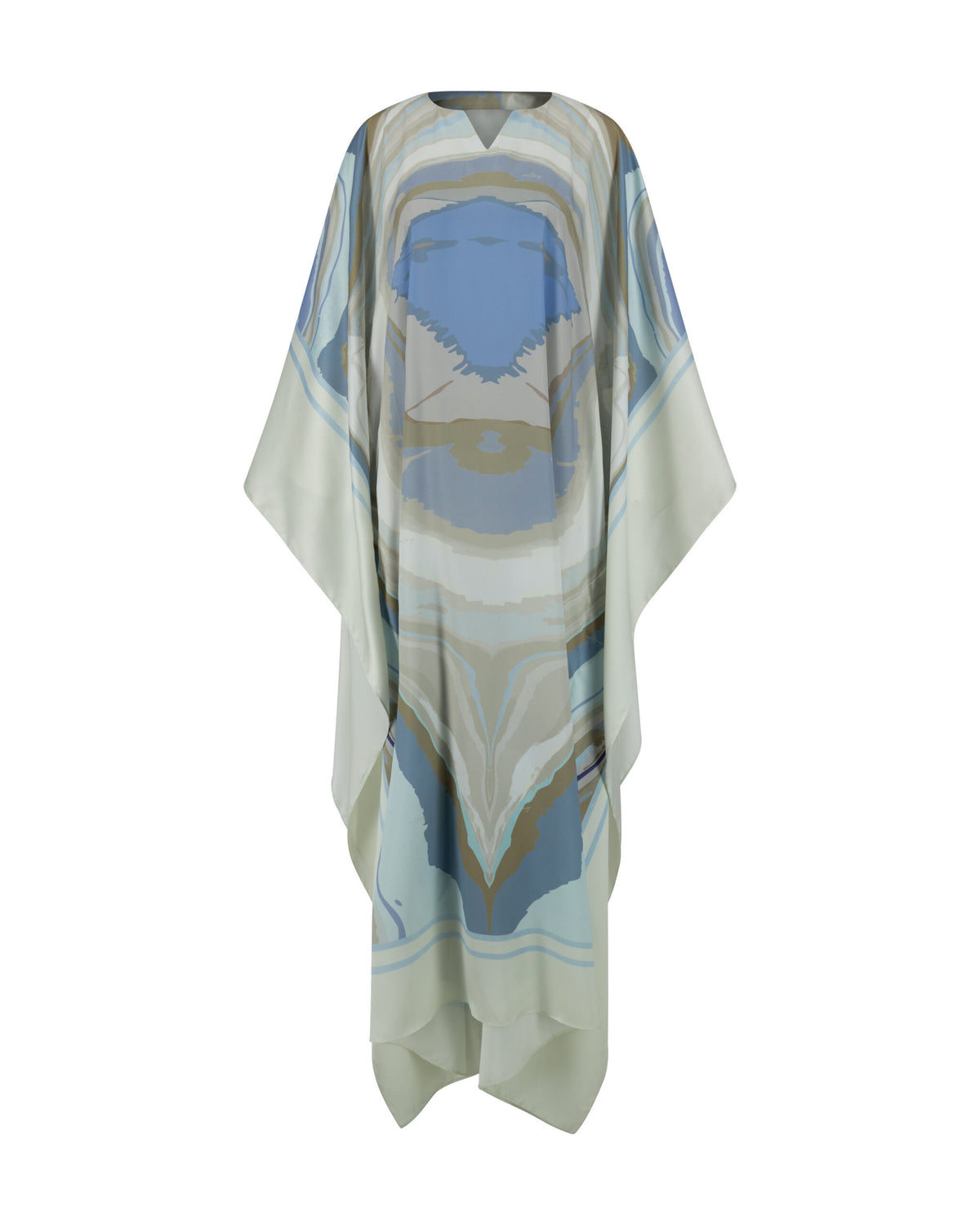 En&Ay Scarf Style Printed dress skyblue