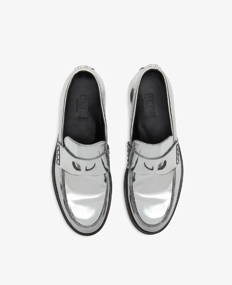GCDS SILVER WIRDO MIRROR LOAFERS