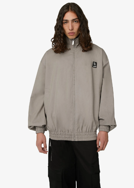 GCDS GREY OVERSIZED TAILORING CANVAS TRACK JACKET