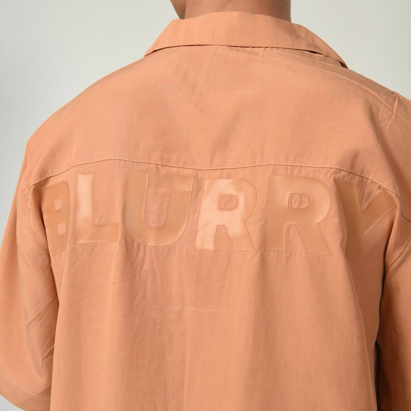 Theblurry Oversized Clay Orange linen Shirt