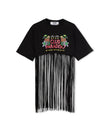 MSGM Graphic-print frayed T-Shirt