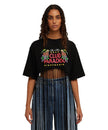 MSGM Graphic-print frayed T-Shirt