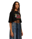 MSGM Graphic-print frayed T-Shirt
