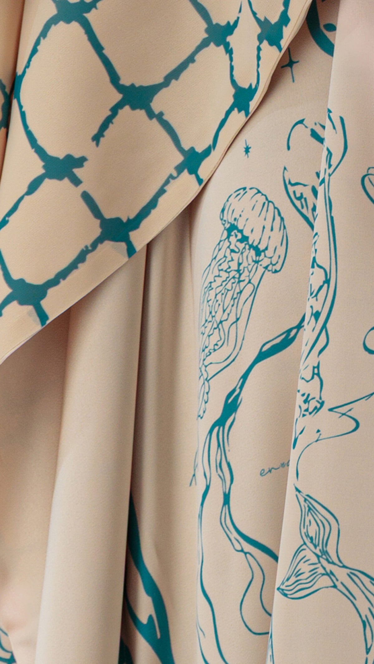 En&Ay Scarf Style Printed dress beige
