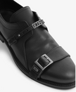 GCDS BLACK MULTI LACE BUCKLE DERBY SHOES