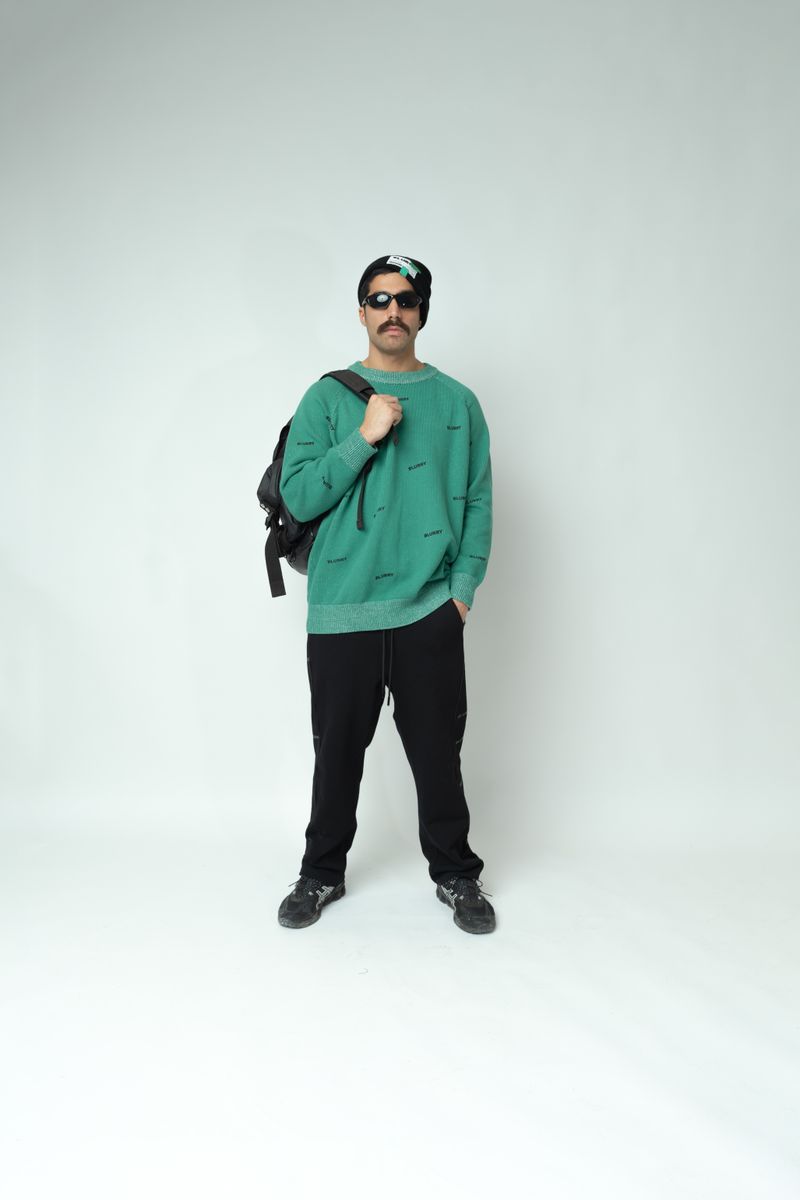 Theblurry Patterned Green Sweater ( Unisex )