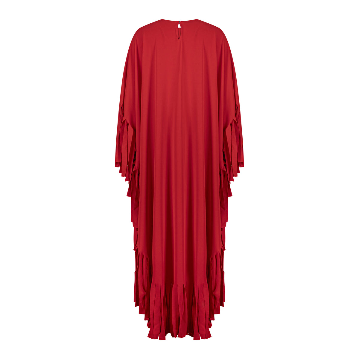 En&Ay Striped Fringe Dress Red