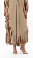 En&Ay Striped Fringe Dress beige