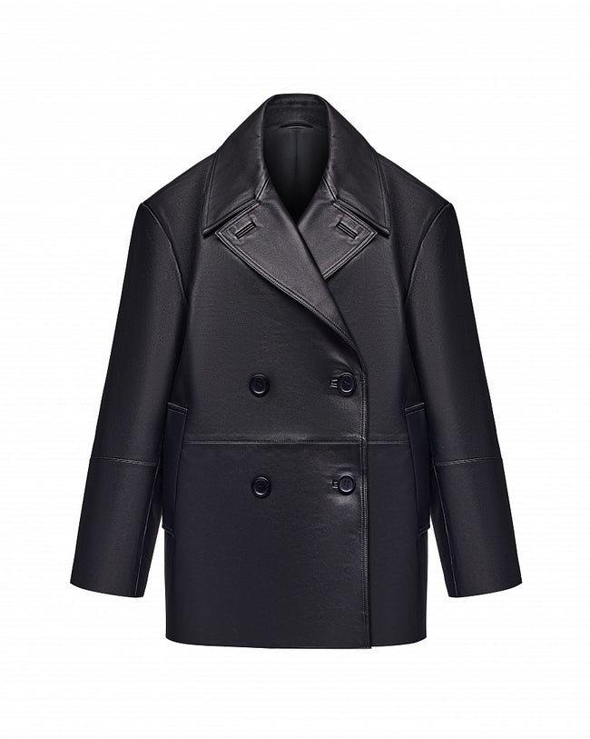 Arapkhanovi leather oversized jacket