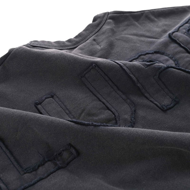 Theblurry Dark Blue Sweatshirt with Layered Logo Print (Unisex)