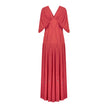 En&Ay Long vibrant red dress with waist ties