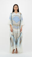 En&Ay Scarf Style Printed dress skyblue