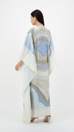 En&Ay Scarf Style Printed dress skyblue