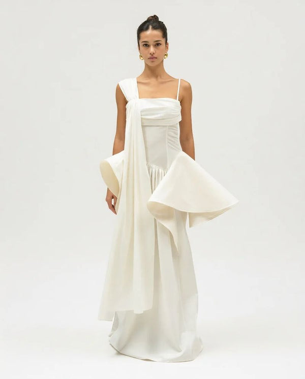 Off White Blanket Flower Dress