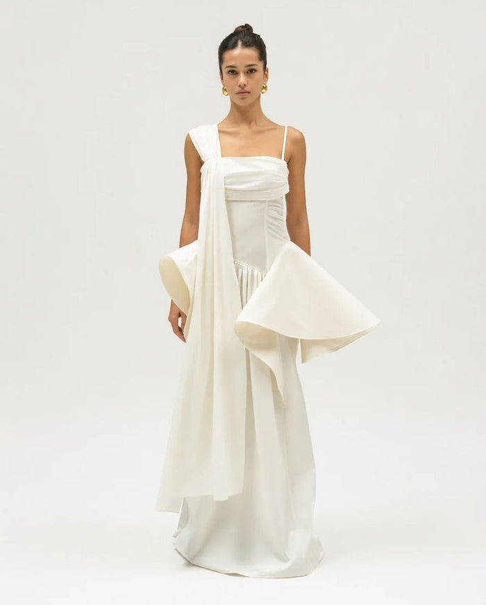 Off White Blanket Flower Dress
