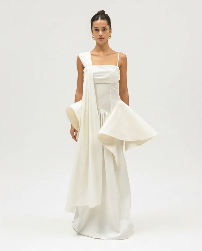 Off White Blanket Flower Dress